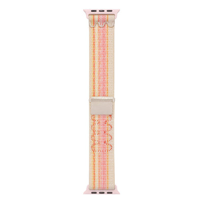 Apple Watch 10 42mm KRD-91 Hasır Kordon Strap Kayış Pembe