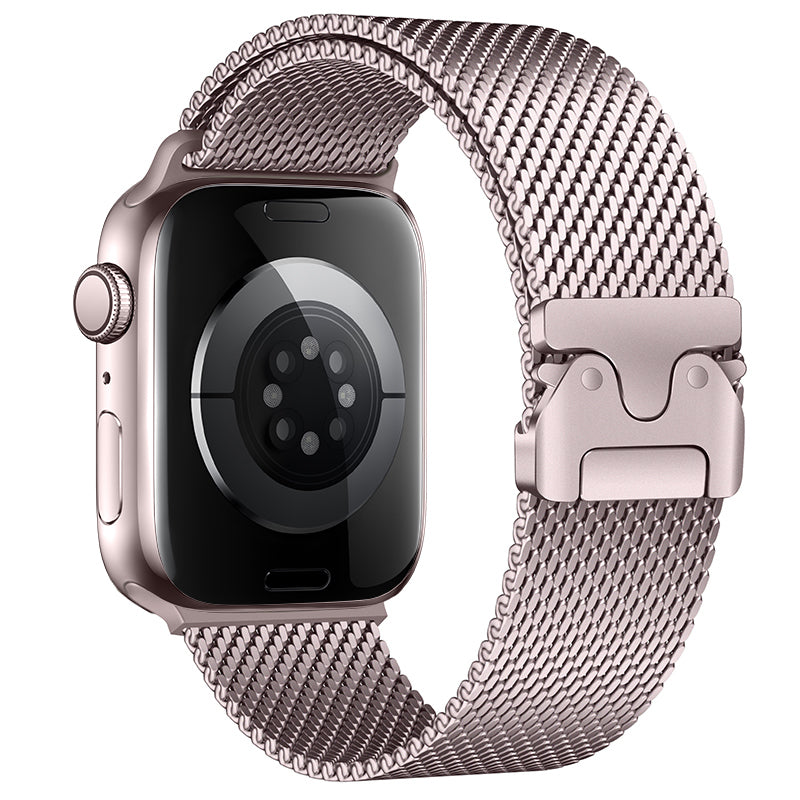 Apple Watch 10 42mm Zore KRD-121 Metal Hasır Kordon Siyah
