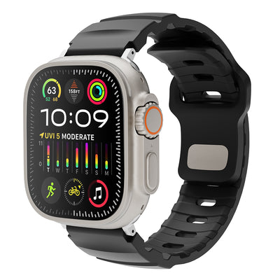 Apple Watch 10 42mm Zore KRD-143 Silikon Kordon Siyah