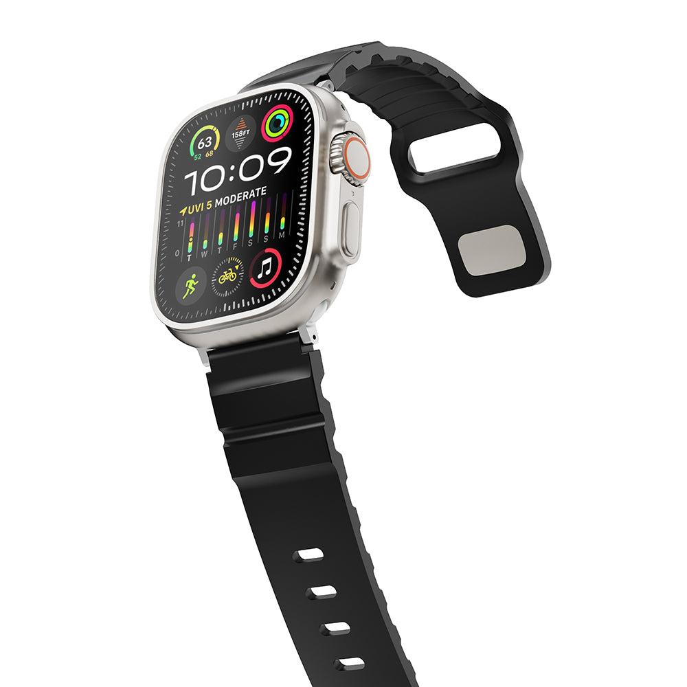 Apple Watch 10 42mm Zore KRD-143 Silikon Kordon Siyah