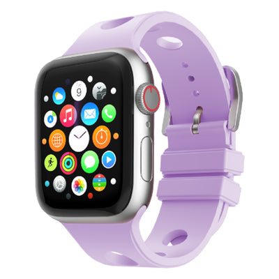 Apple Watch 10 46mm Delikli Tasarım Zore KRD-147 Silikon Kordon Gri