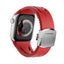 Apple Watch 10 46mm KRD-127 Metal Tokalı Silikon Kordon Kırmızı