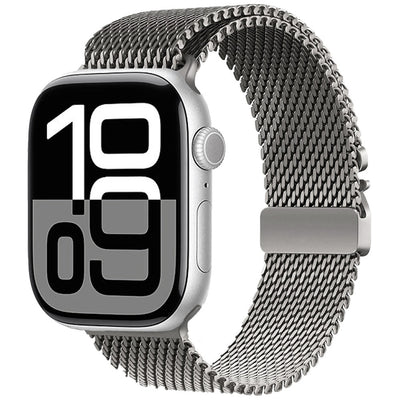 Apple Watch 10 46mm Zore KRD-121 Metal Hasır Kordon Starlight