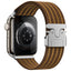 Apple Watch 10 46mm Zore KRD-133 Naylon Kumaş Hasır Örgülü Kordon Kahverengi