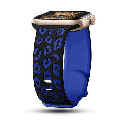 Apple Watch 10 46mm Zore KRD-140 Silikon Kordon Strap Kayış Siyah-Mavi