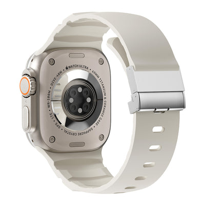 Apple Watch 10 46mm Zore KRD-145 Metal Tokalı Silikon Kordon Mavi