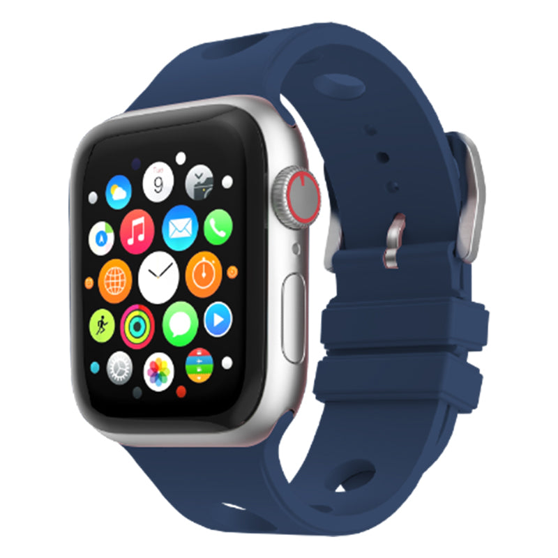 Apple Watch 38mm Delikli Tasarım Zore KRD-147 Silikon Kordon Gri