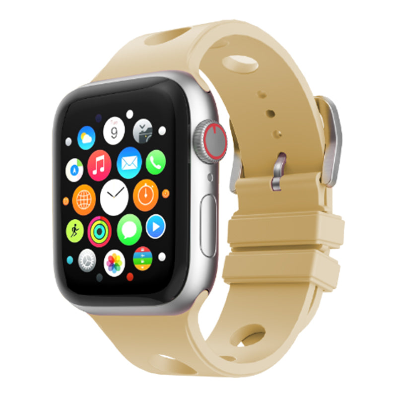 Apple Watch 38mm Delikli Tasarım Zore KRD-147 Silikon Kordon Gold