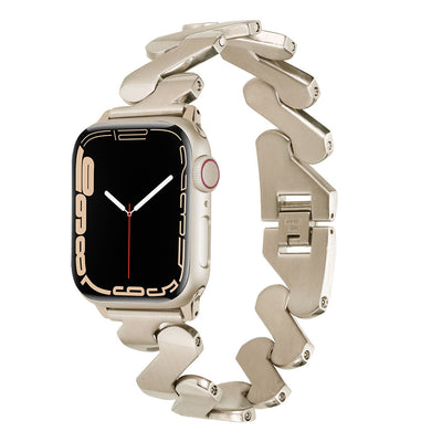 Apple Watch 38mm Kordon KRD-80 Metal Strap Kayış Starlight