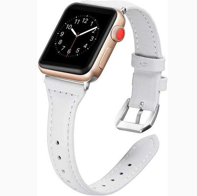Apple Watch 38mm KRD-28 Deri Kordon Beyaz