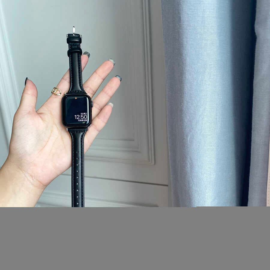 Apple Watch 38mm KRD-28 Deri Kordon Beyaz