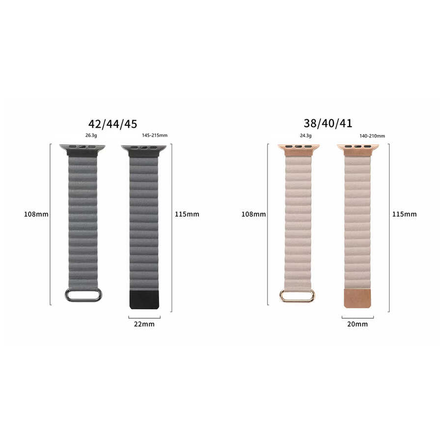 Apple Watch 38mm KRD-78 PU Deri Kordon Strap Kayış Turuncu