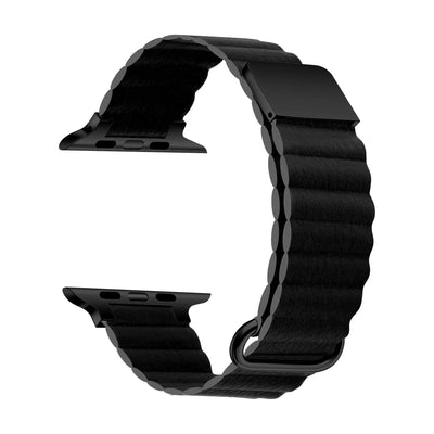 Apple Watch 38mm KRD-78 PU Deri Kordon Strap Kayış Siyah