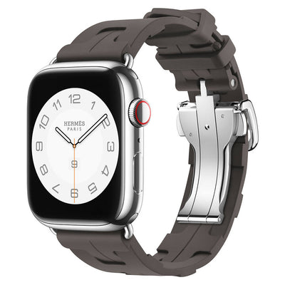 Apple Watch 38mm Spor Görünümlü Zore KRD-94 Silikon Kordon Turuncu