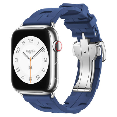 Apple Watch 38mm Spor Görünümlü Zore KRD-94 Silikon Kordon Lacivert