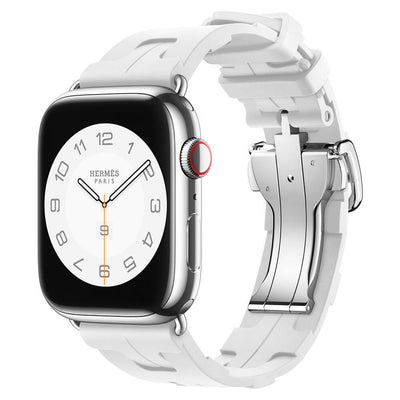 Apple Watch 38mm Spor Görünümlü Zore KRD-94 Silikon Kordon Beyaz