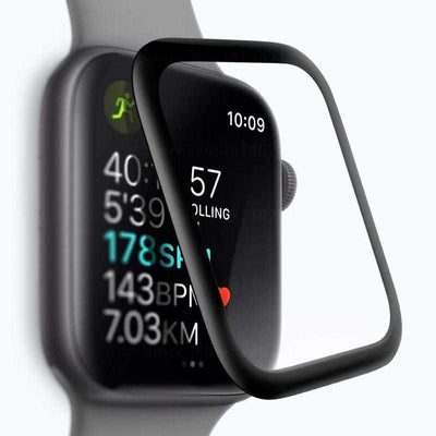 Apple Watch 38mm Zore 3D Full Yapışkanlı Cam Ekran Koruyucu Siyah