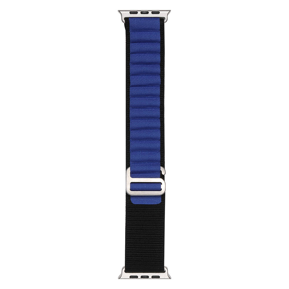 Apple Watch 38mm Zore Band-74 Hasır Kordon Siyah-Mavi
