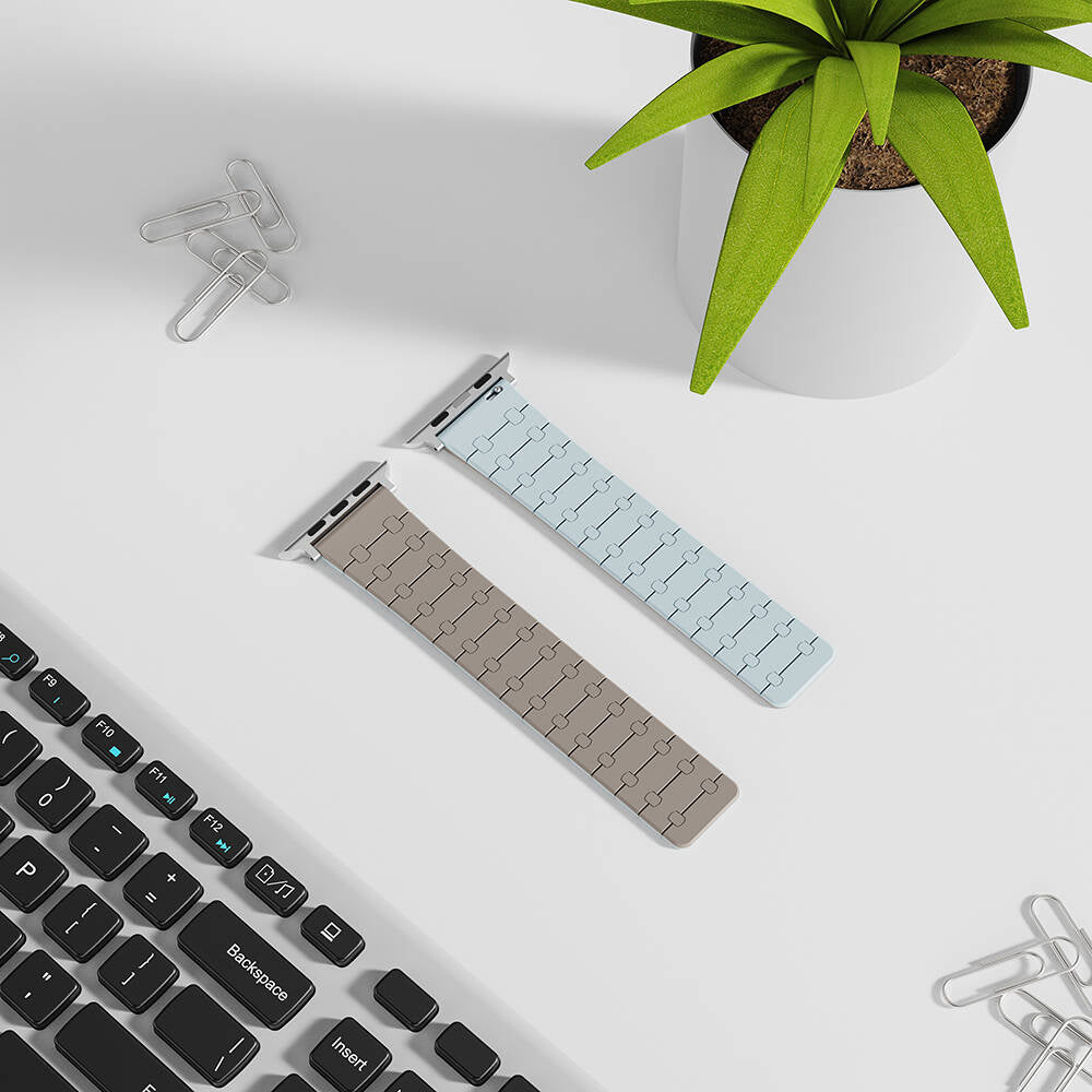 Apple Watch 38mm Zore KRD-111 Çizgili Desenli Silikon Kordon Turuncu