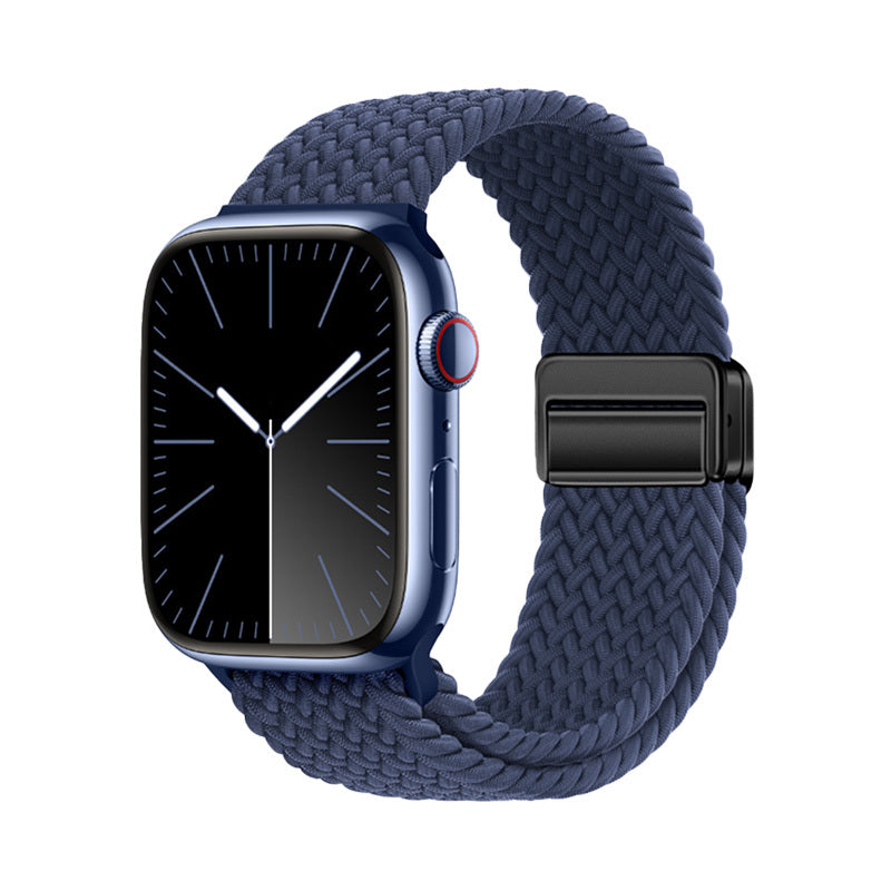 Apple Watch 38mm Zore KRD-134 Örgü Tasarımlı Hasır Kordon Strap Kayış Lacivert