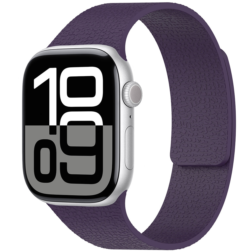 Apple Watch 38mm Zore KRD-136 Kabartma Desenli Silikon Kordon Mor