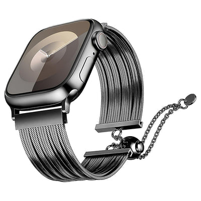 Apple Watch 38mm Zore KRD-137 Metal Hasır Kordon Siyah
