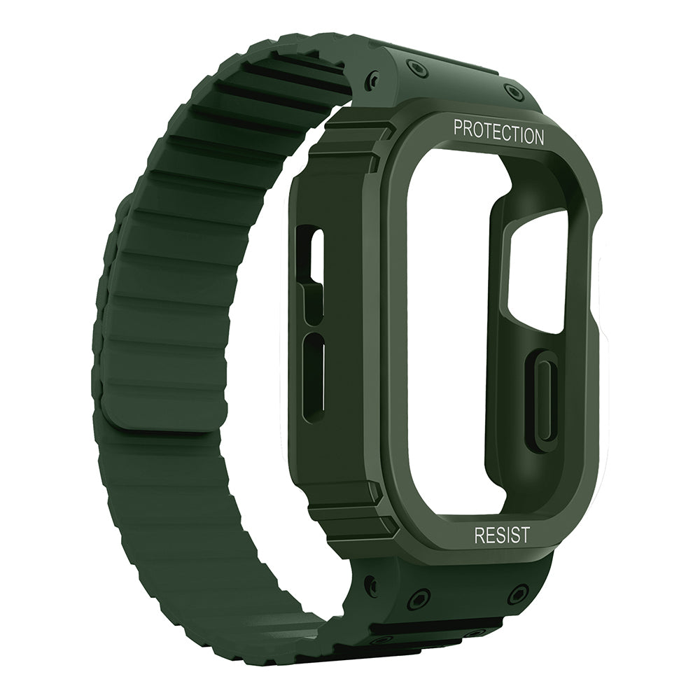Apple Watch 38mm Zore KRD-142 Airbag Tasarımlı Kasa Koruyuculu Silikon Kordon Midnight Blue