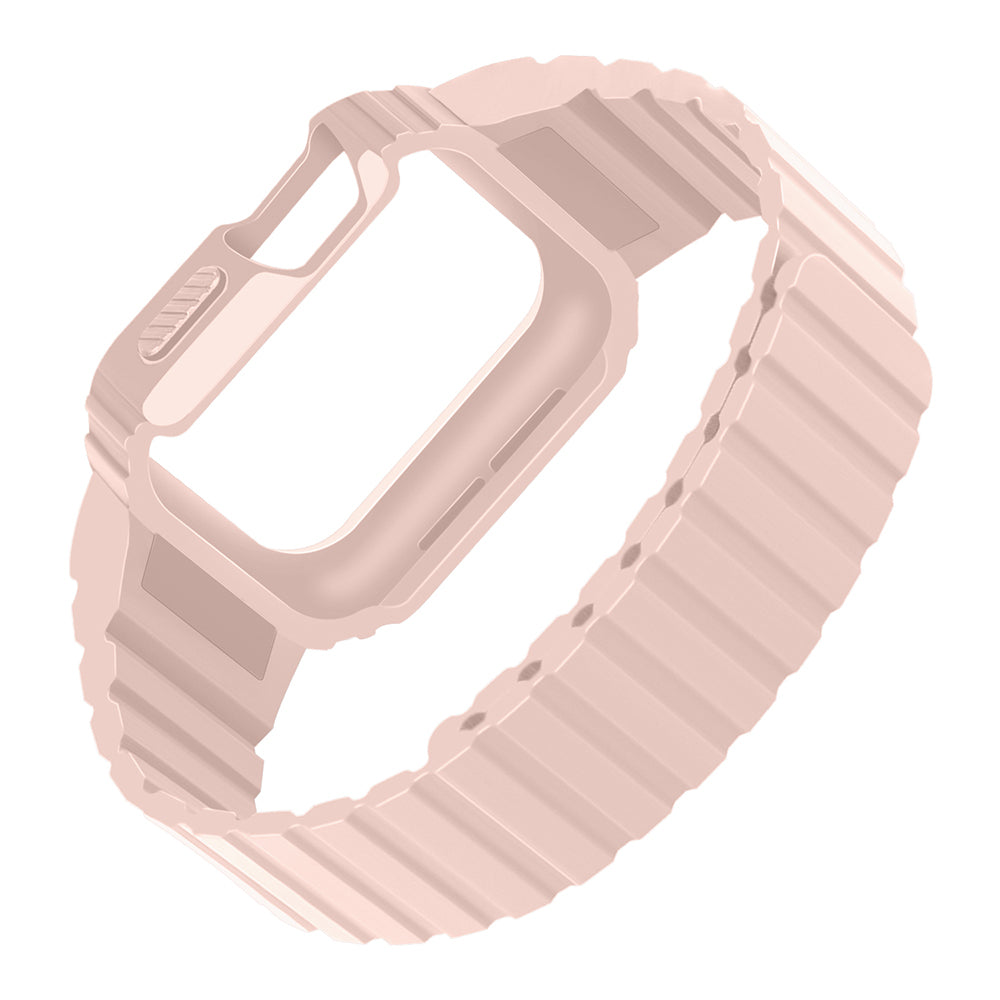 Apple Watch 38mm Zore KRD-142 Airbag Tasarımlı Kasa Koruyuculu Silikon Kordon Midnight Blue