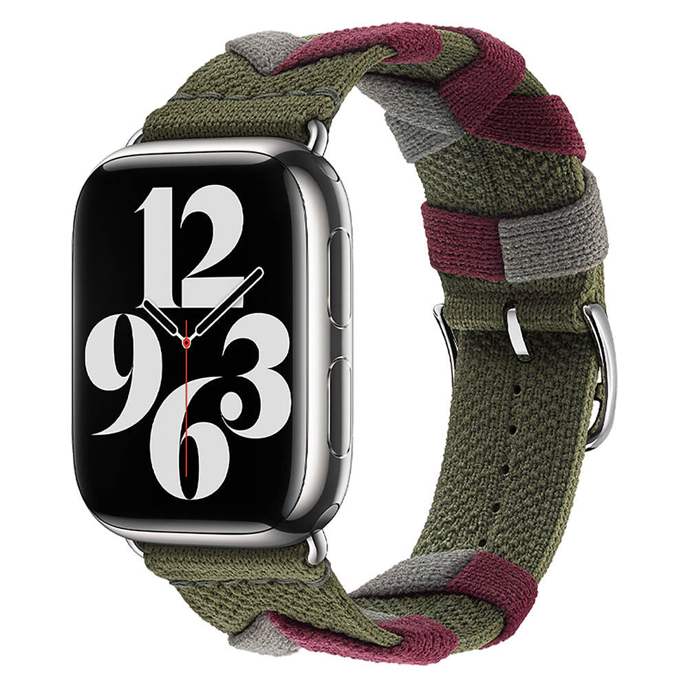 Apple Watch 38mm Zore KRD-97 Sarmal Örgü Tasarımlı Kordon Haki