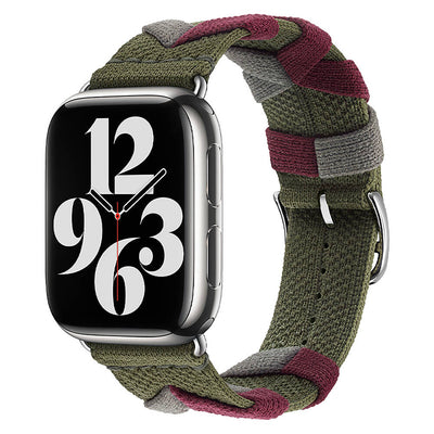 Apple Watch 38mm Zore KRD-97 Sarmal Örgü Tasarımlı Kordon Haki