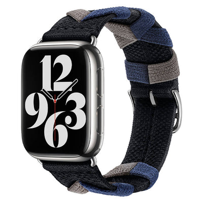 Apple Watch 38mm Zore KRD-97 Sarmal Örgü Tasarımlı Kordon Siyah