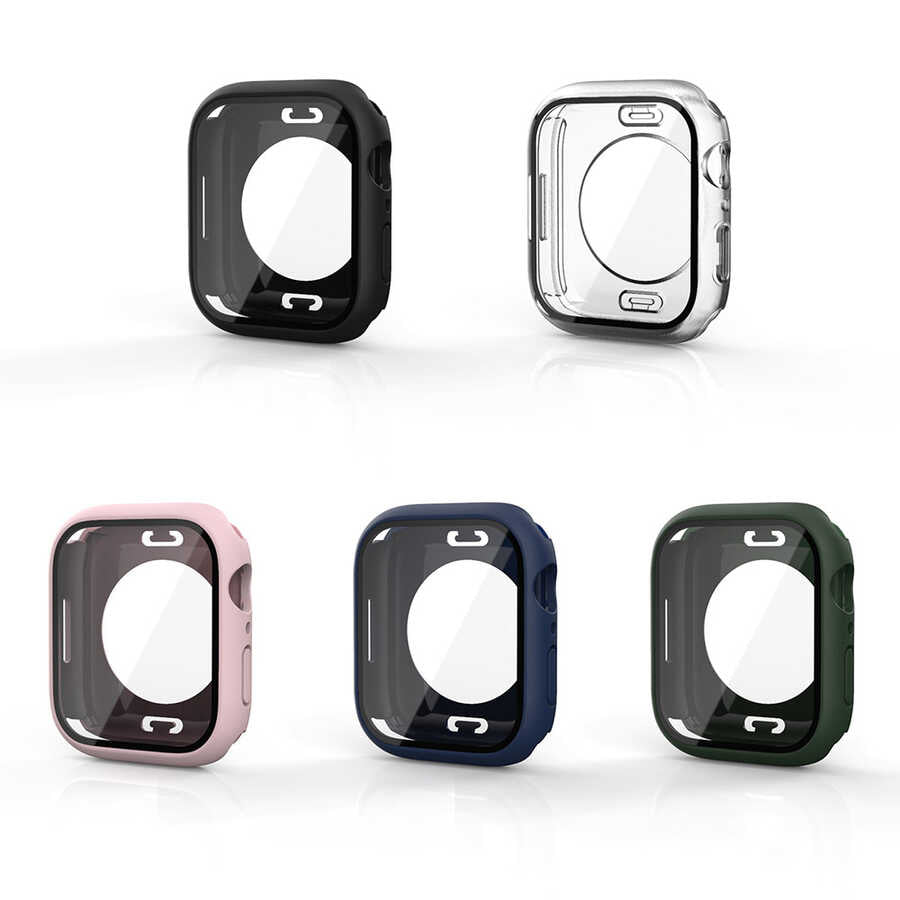 Apple Watch 40mm 360 Derece Korumalı Kasa ve Ekran Koruyucu Zore Watch Gard 12 Koyu Yeşil