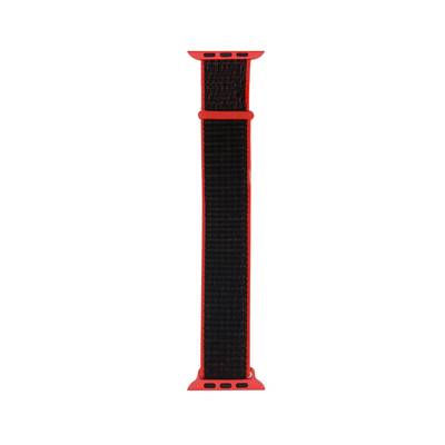 Apple Watch 40mm Kordon Band-03 Serisi Hasır Strap Kayış Kırmızı-Siyah