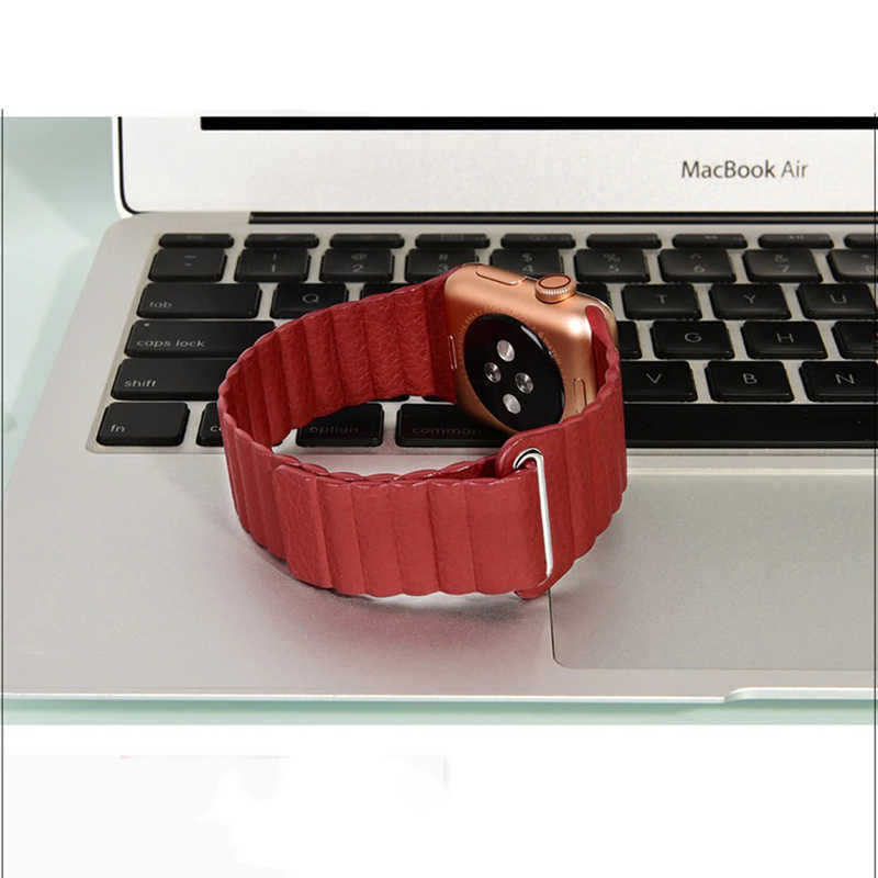 Apple Watch 40mm KRD-09 Deri Lop Kordon Mavi