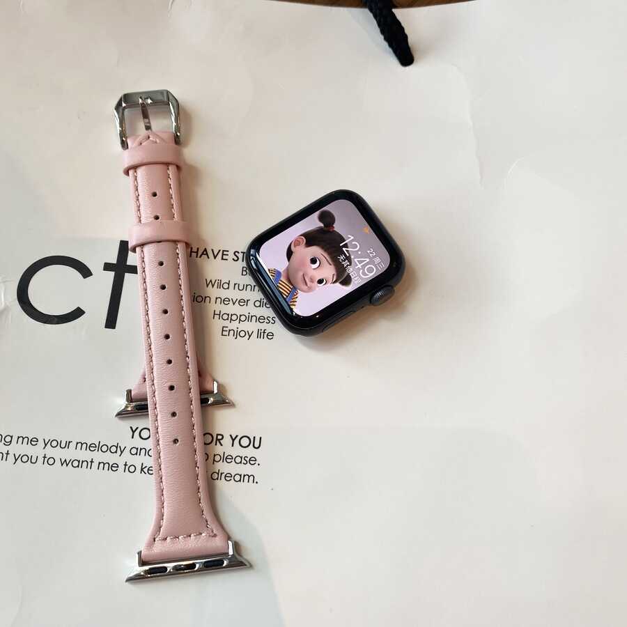 Apple Watch 40mm KRD-28 Deri Kordon Kahverengi