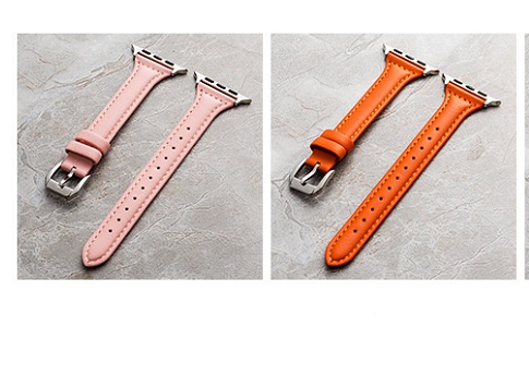 Apple Watch 40mm KRD-28 Deri Kordon Pembe