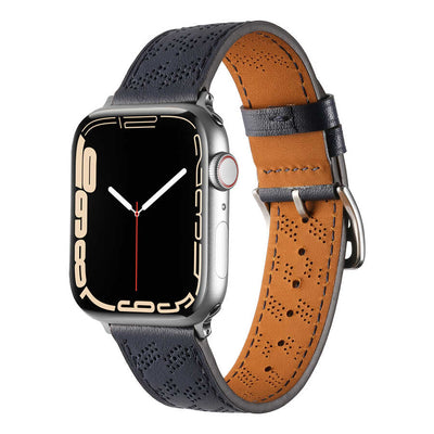 Apple Watch 40mm KRD-76 PU Deri Kordon Strap Kayış Lacivert