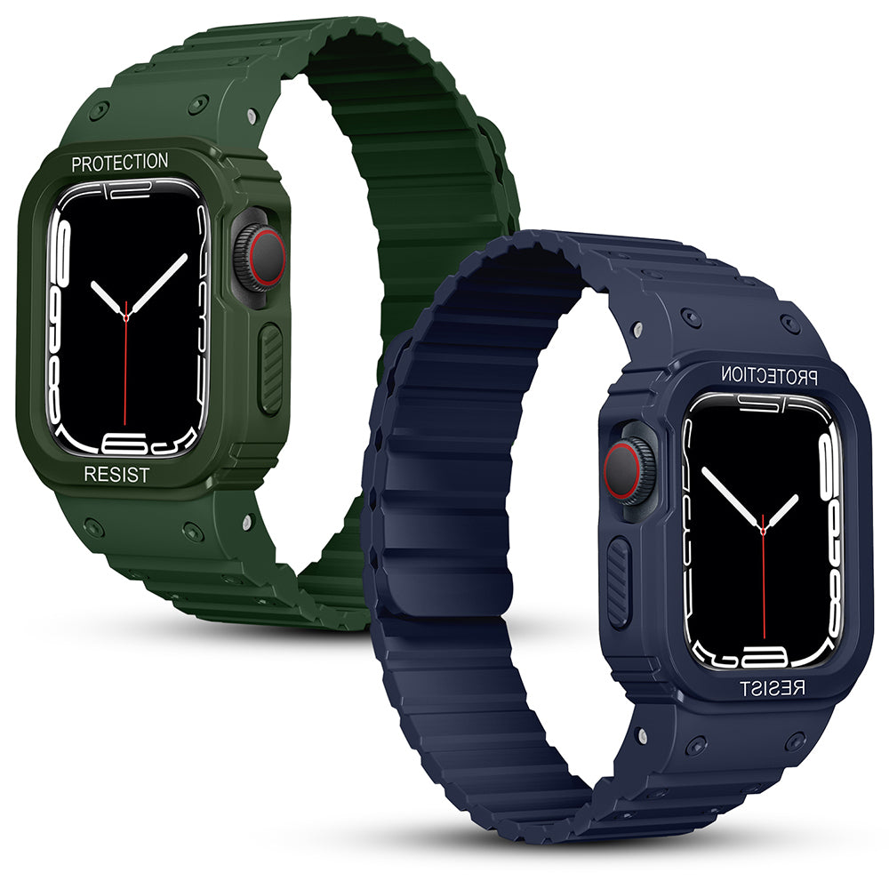 Apple Watch 40mm Zore KRD-142 Airbag Tasarımlı Kasa Koruyuculu Silikon Kordon Starlight