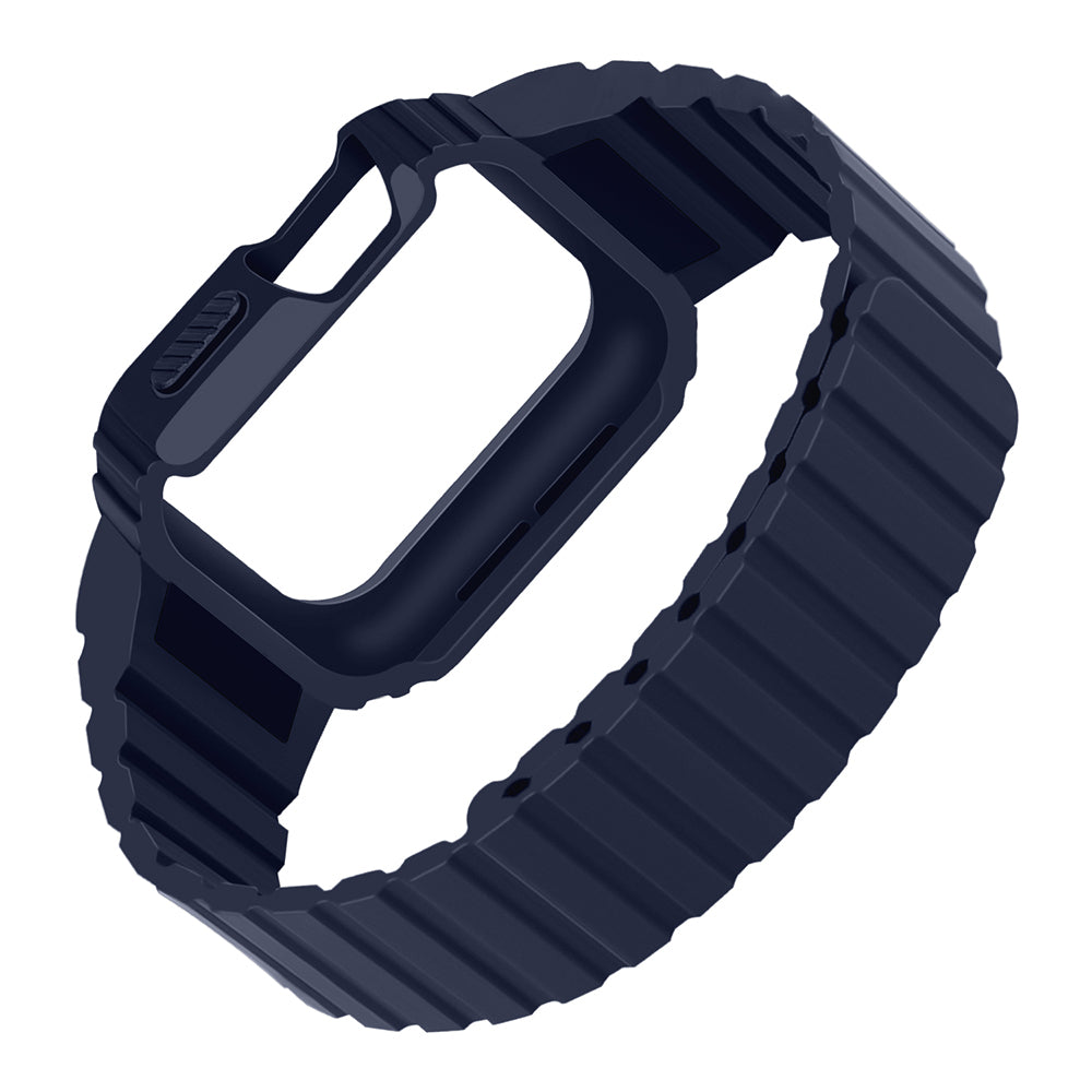 Apple Watch 40mm Zore KRD-142 Airbag Tasarımlı Kasa Koruyuculu Silikon Kordon Starlight