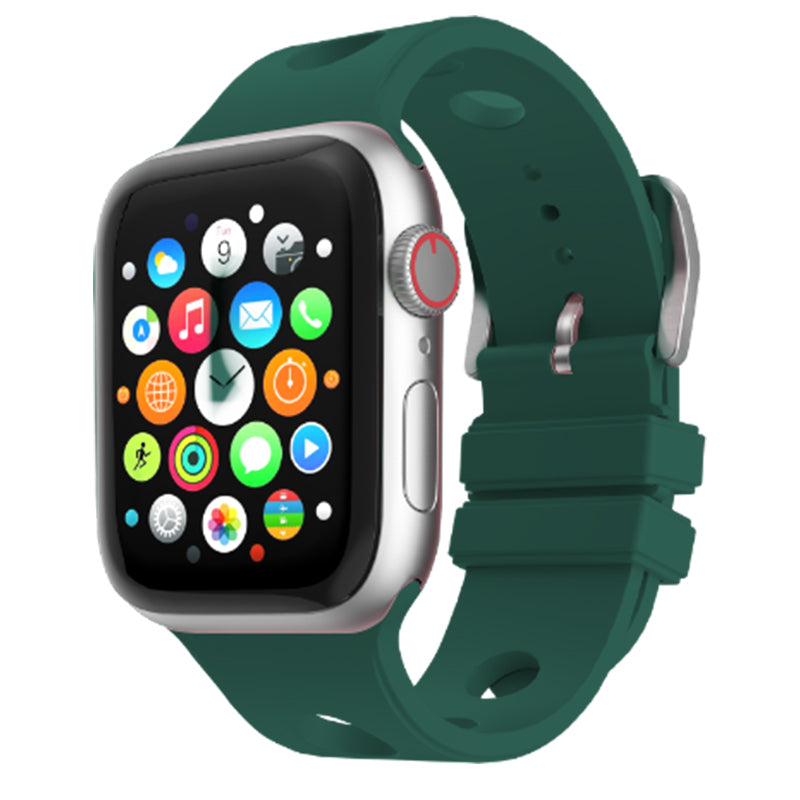 Apple Watch 42mm Delikli Tasarım Zore KRD-147 Silikon Kordon Gri