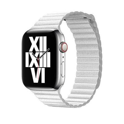 Apple Watch 42mm KRD-09 Deri Lop Kordon Beyaz