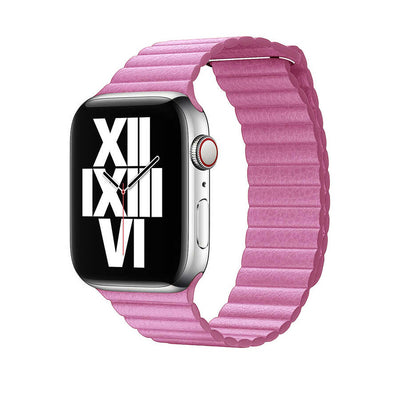Apple Watch 42mm KRD-09 Deri Lop Kordon Pembe