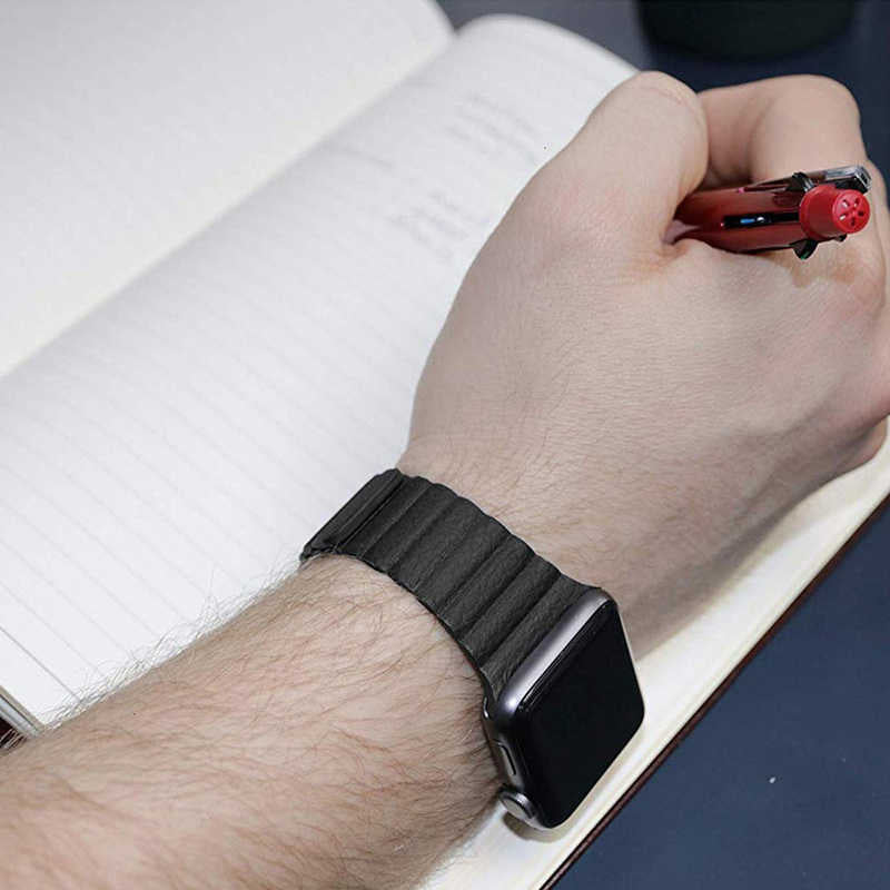 Apple Watch 42mm KRD-09 Deri Lop Kordon Beyaz