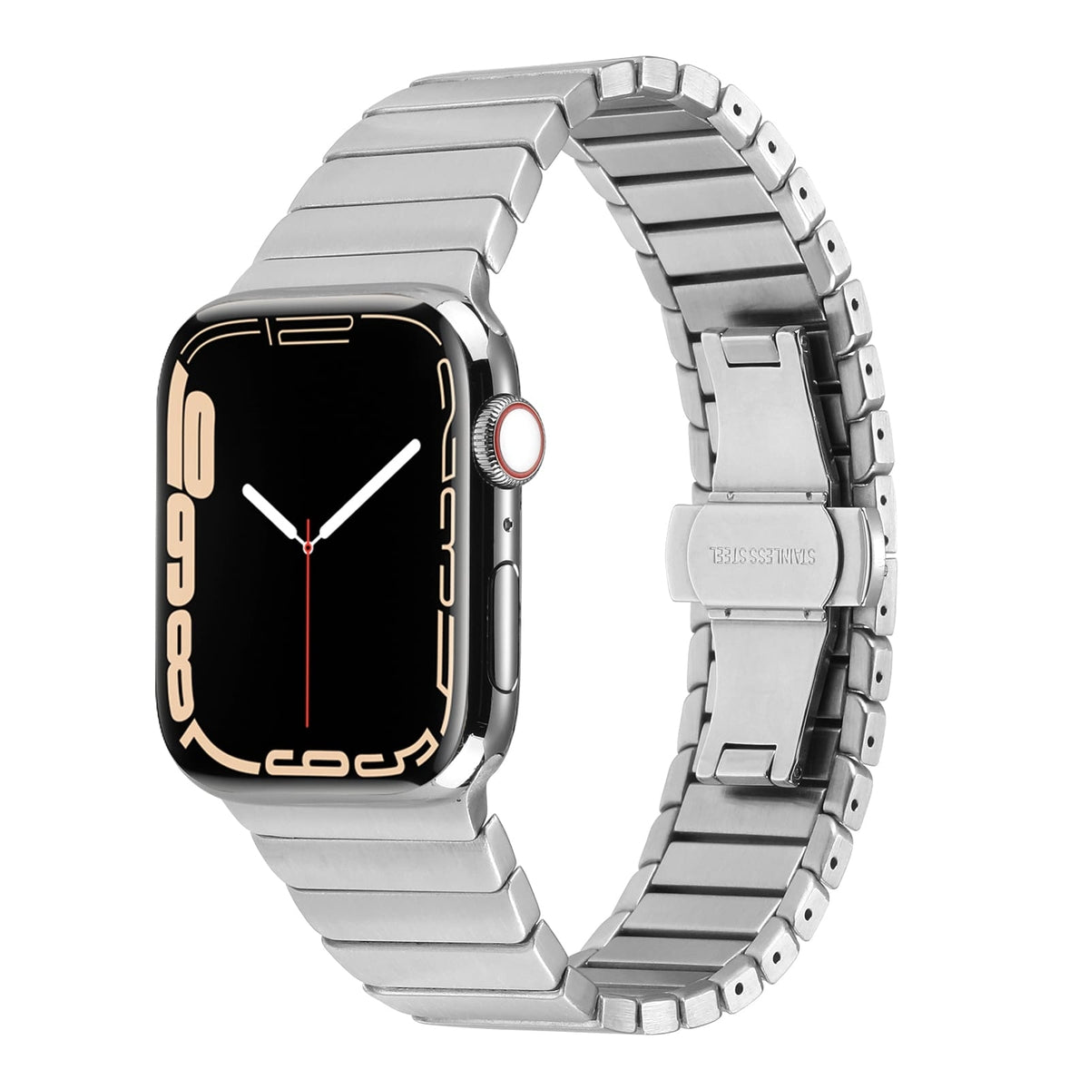 Apple Watch 42mm Kordon KRD-79 Metal Strap Kayış Gümüş