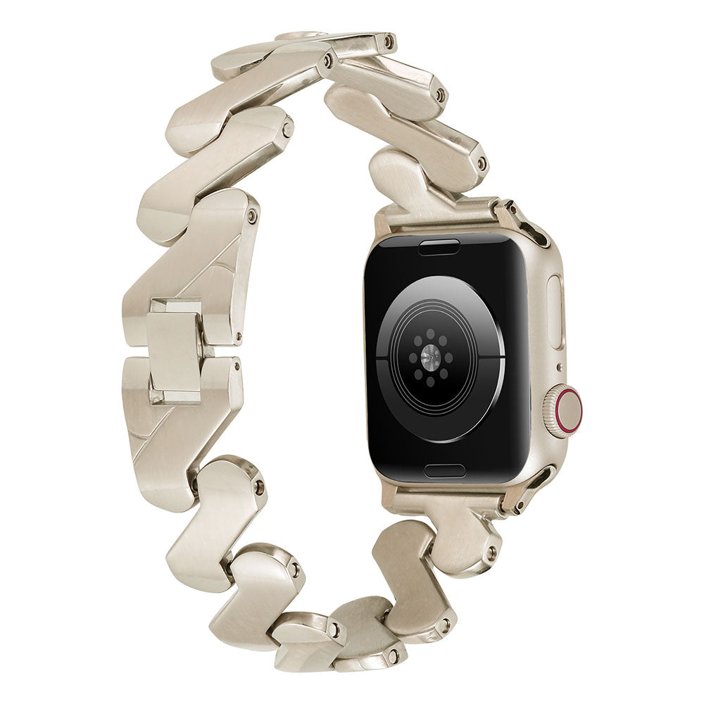 Apple Watch 42mm Kordon KRD-80 Metal Strap Kayış Starlight