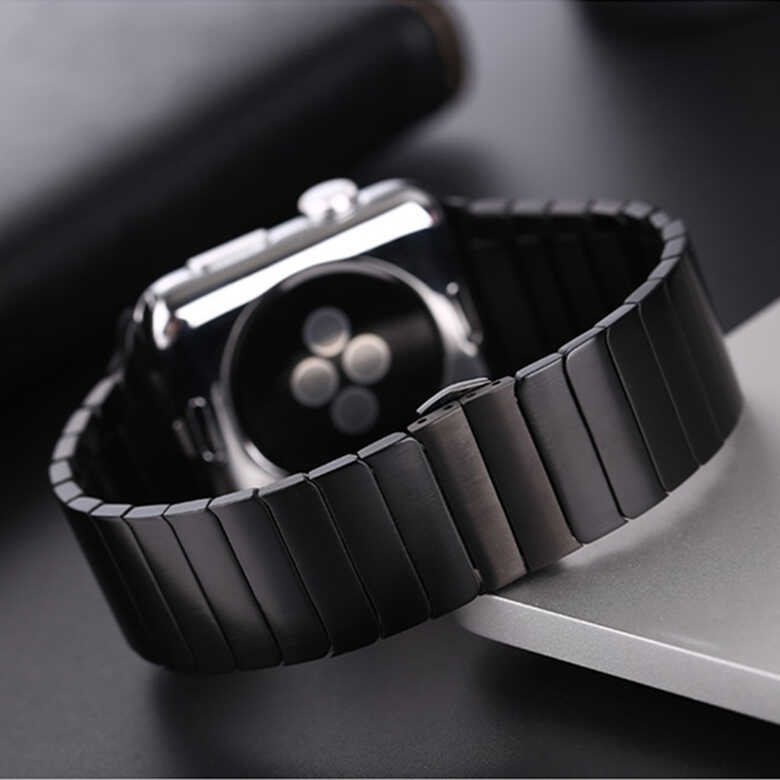 Apple Watch 42mm KRD-16 Seramik Kordon Siyah