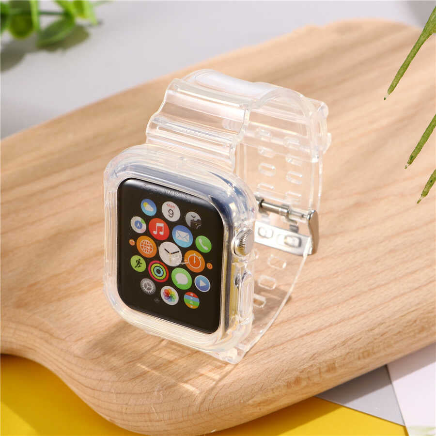 Apple Watch 42mm KRD-27 Silikon Kordon Renksiz