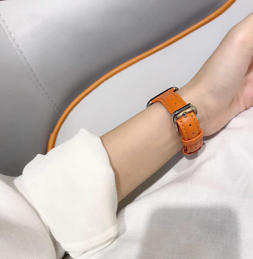 Apple Watch 42mm KRD-28 Deri Kordon Siyah