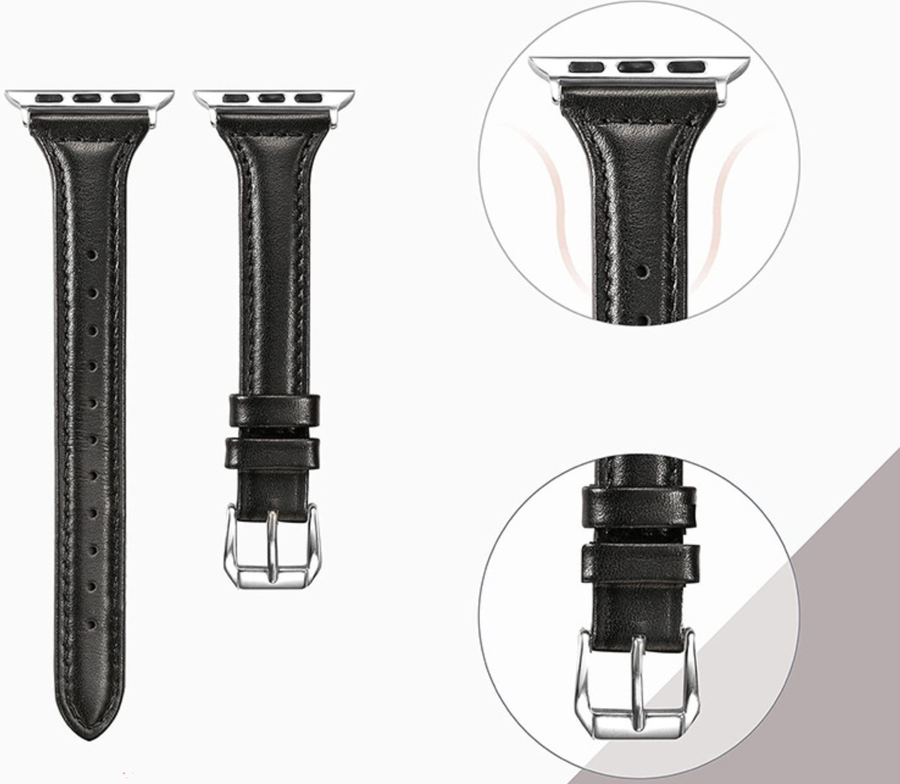 Apple Watch 42mm KRD-28 Deri Kordon Beyaz