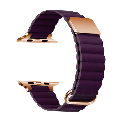 Apple Watch 42mm KRD-78 PU Deri Kordon Strap Kayış Mürdüm
